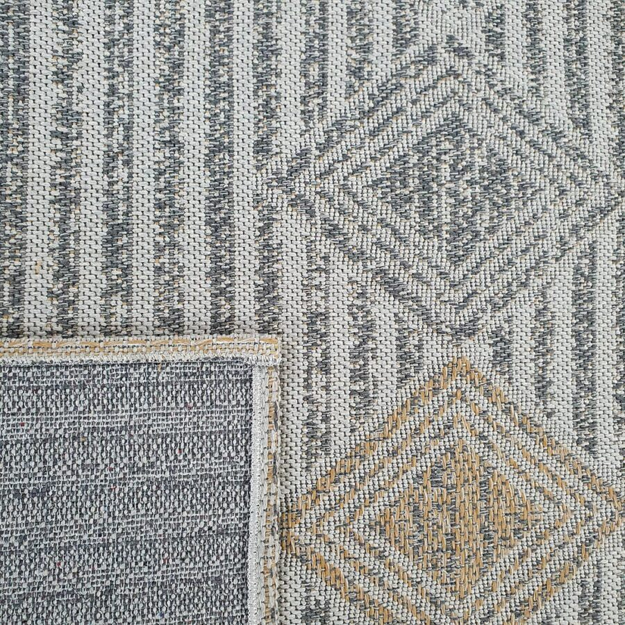 Cotton Rug Grey Shabby Chick Striped