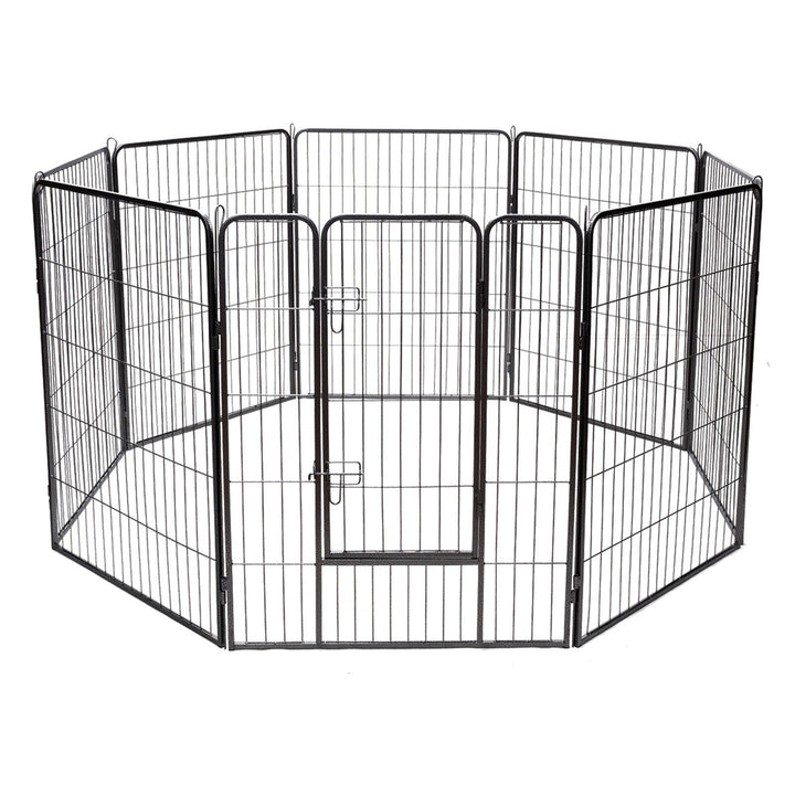 120 CM 8-Panel Height Anti-Rust Pet Playpen with Lockable Gate