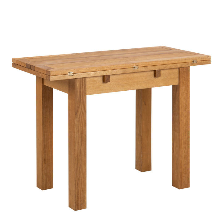 Kenley Extending Dining Table in Oak 45-90cm Included 4 Riano Dining Chairs in Black