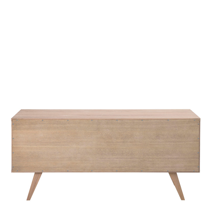 A-Line Sideboard with 4 Drawers and Sliding Door in White Oak