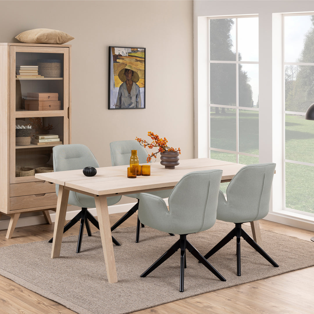A-Line Extendable Dining Table in White Oak 200/286 x 74.6 x 95cm - TidySpaces