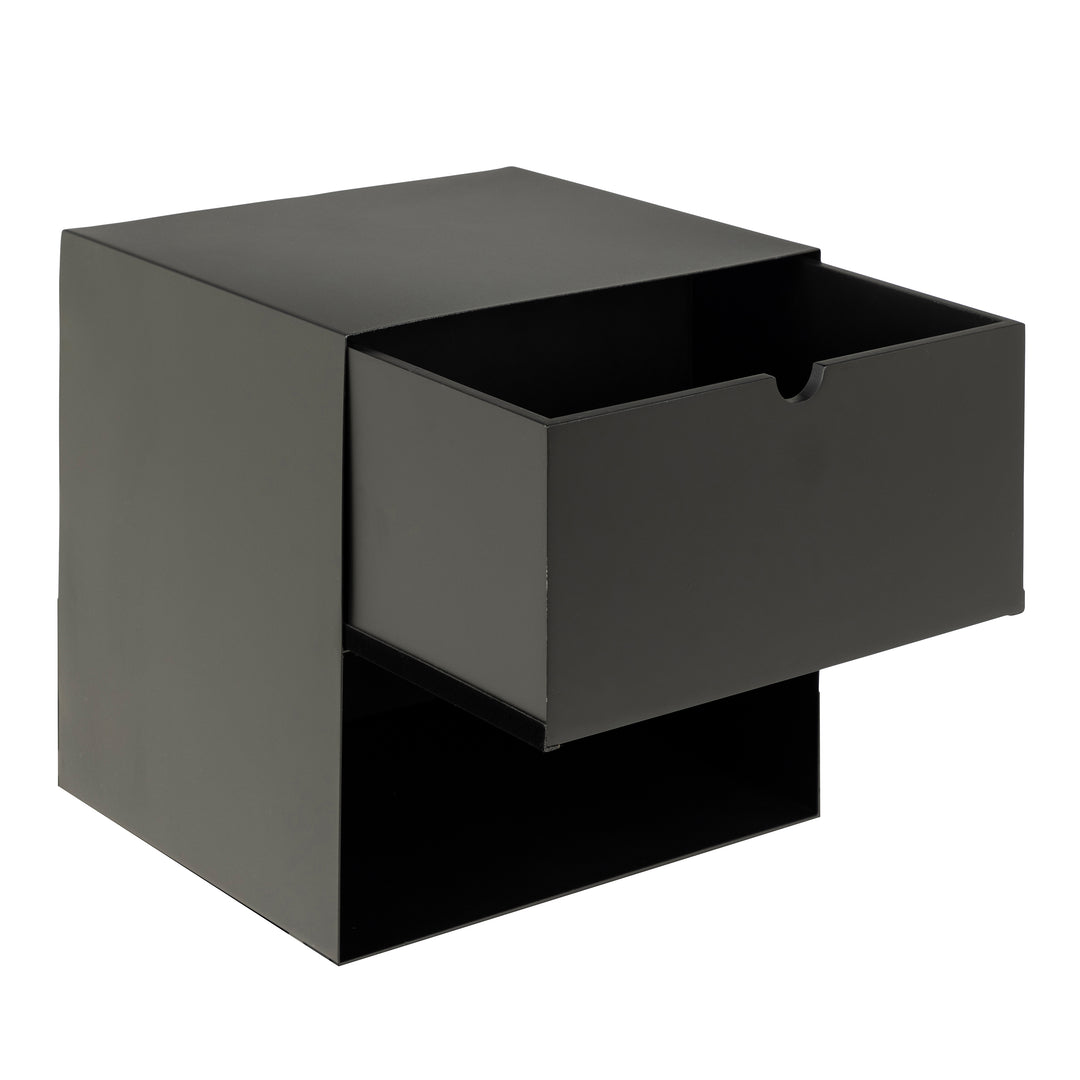 Joliet 1 Drawer Wallmounted Bedside Table in Matt Black