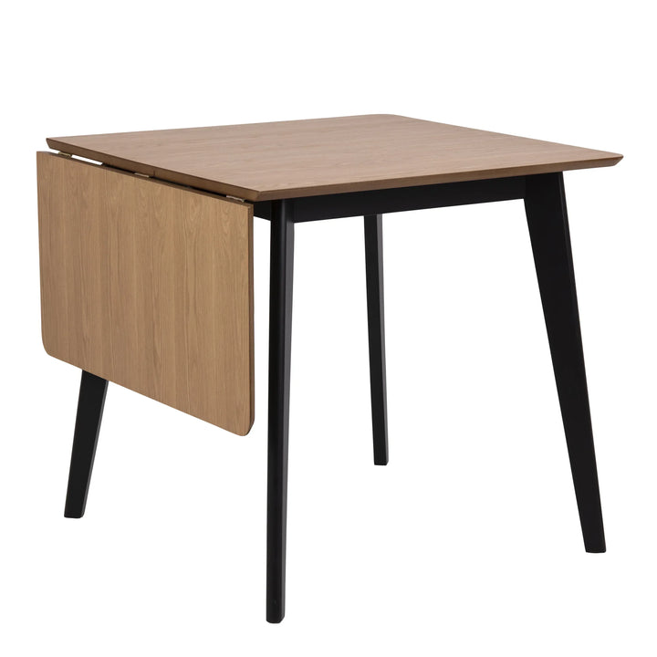 Roxby Extending Dining Table 80-120cm in Oak &amp; Black Included 2 Roxby Dining Chairs in Black and Oak - TidySpaces