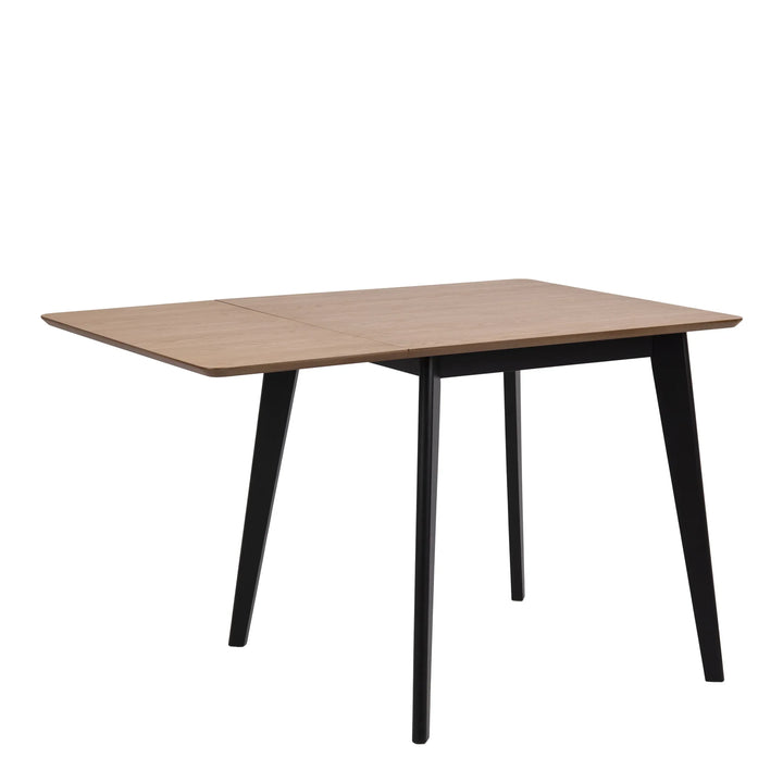 Roxby Extending Dining Table 80-120cm in Oak &amp; Black Included 2 Roxby Dining Chairs in Black and Oak - TidySpaces