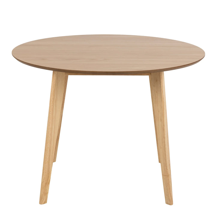 Roxby Round Dining Table in Oak 105x76cm Included 4 Roxby Dining Chairs in Oak - TidySpaces