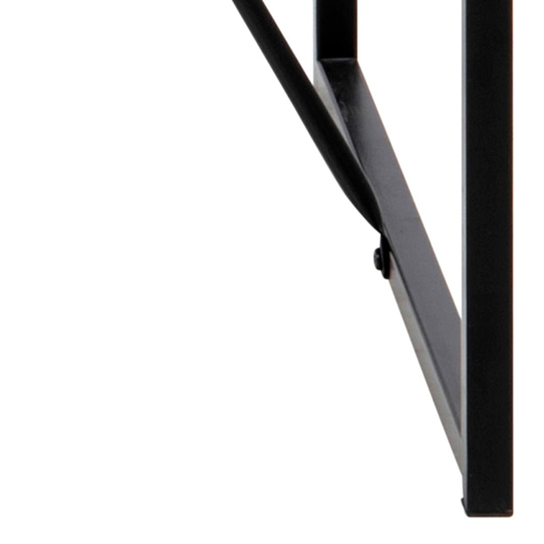 Seaford Black Metal Bar Table with Black Ash Top - TidySpaces