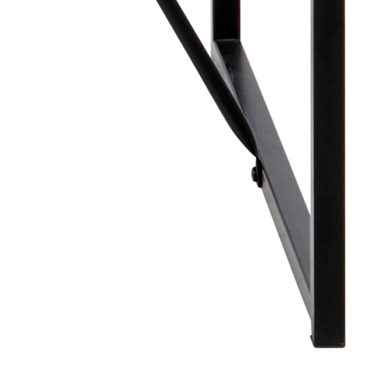 Seaford Black Metal Bar Table with Black Ash Top - TidySpaces