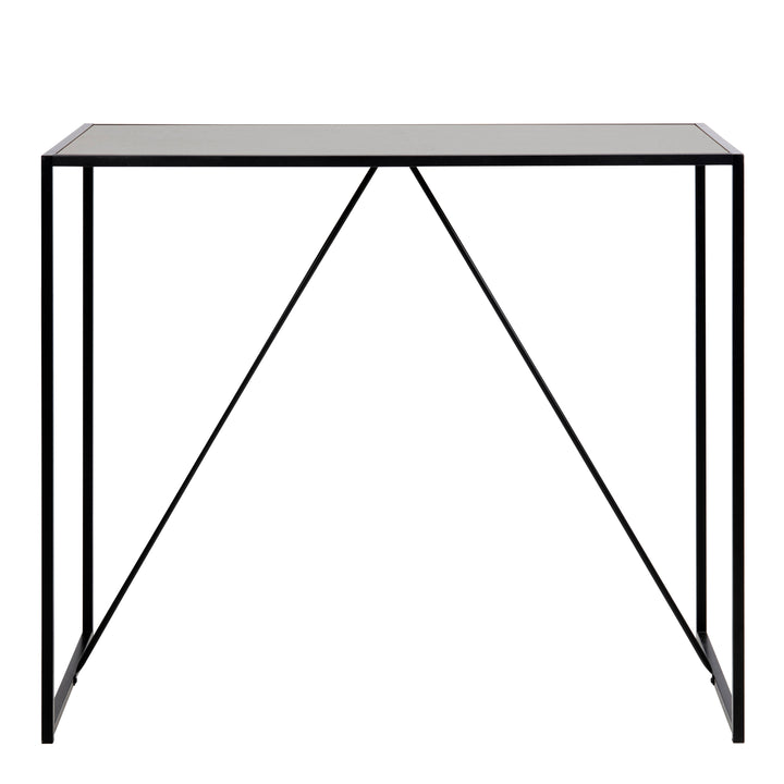 Seaford Black Metal Bar Table with Black Ash Top - TidySpaces