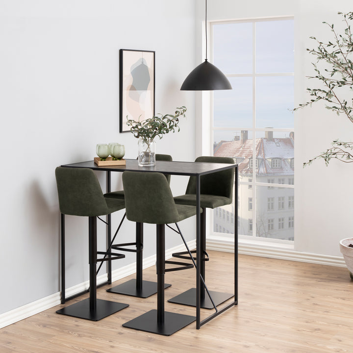 Seaford Black Metal Bar Table with Black Ash Top - TidySpaces