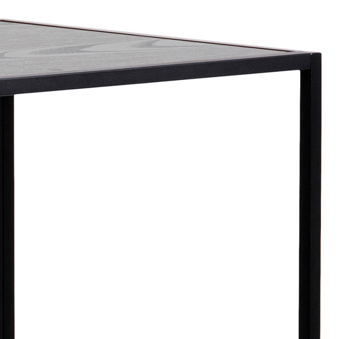 Seaford Black Metal Bar Table with Black Ash Top - TidySpaces