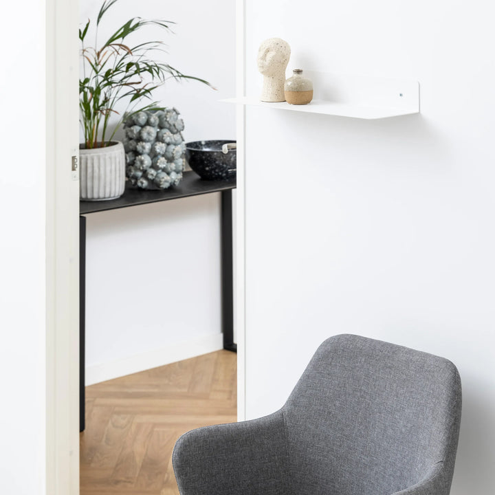 Joliet Rectangular Wall Shelf 50cm in White - TidySpaces