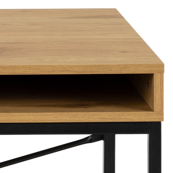 Seaford Office Desk with 1 Drawer in Black and Oak - TidySpaces