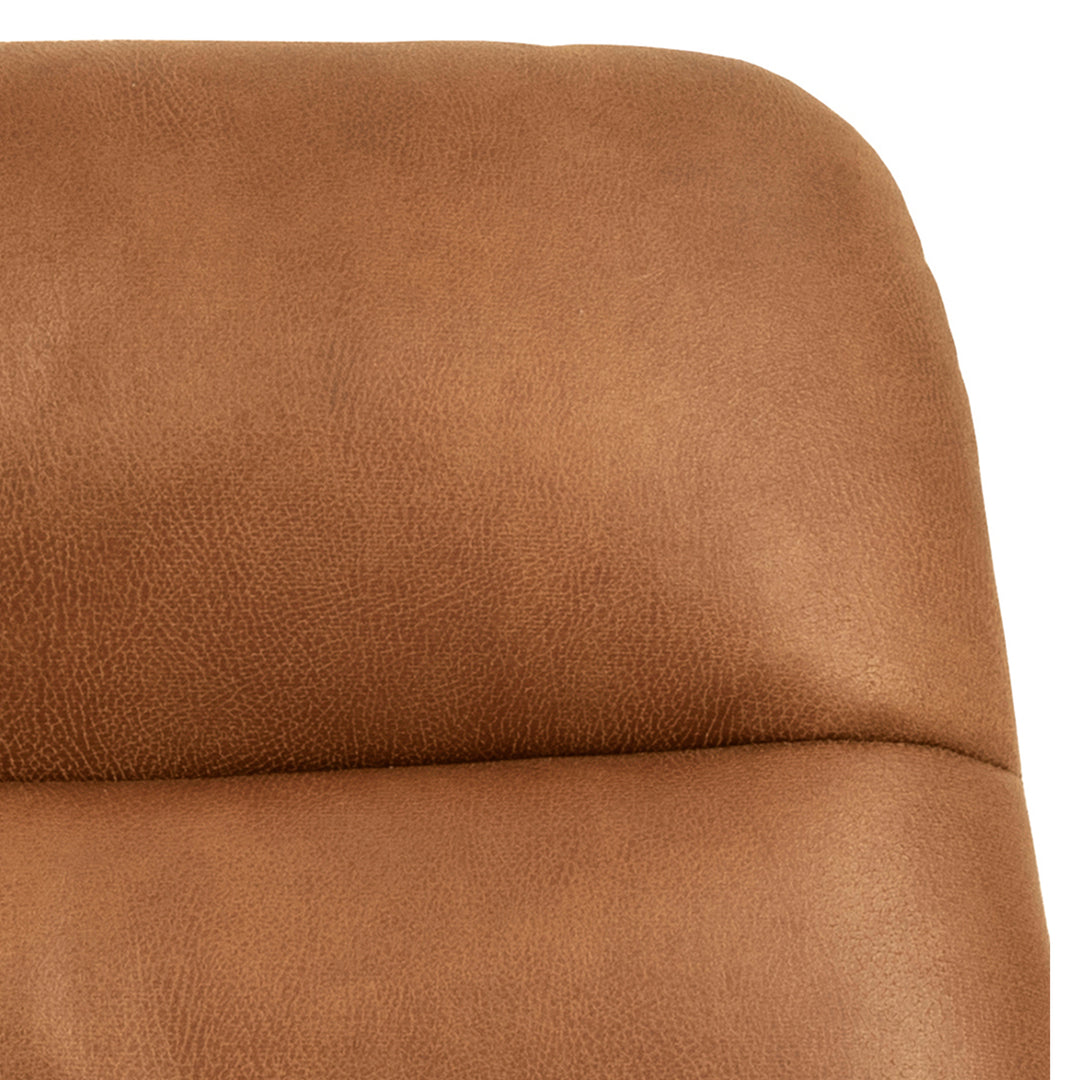 Milford Sledge Base lounge Chair in Brown Leather-mix