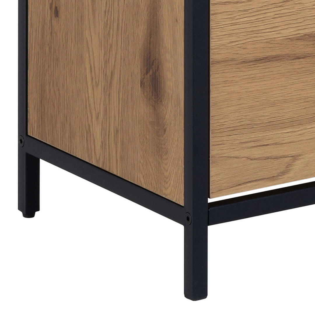 Seaford Shoe Cabinet in Black and Oak