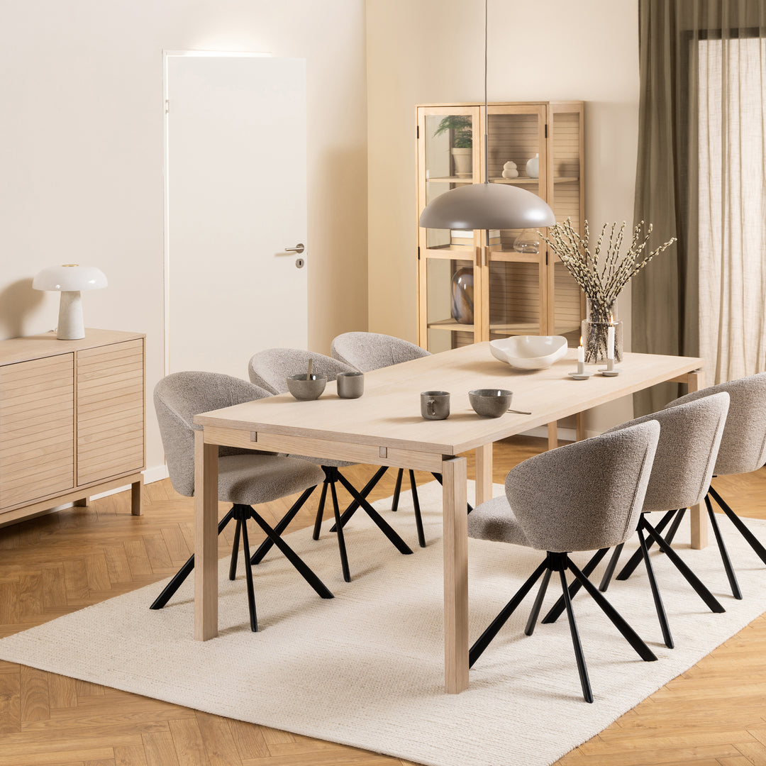 Linley Extendable Dining Table in White Oak 200/300 x 100 x 75cm - TidySpaces