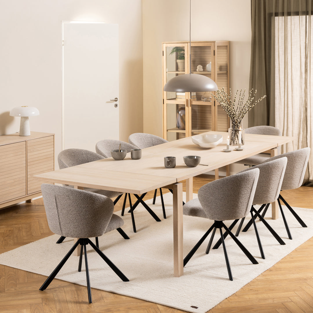 Linley Extendable Dining Table in White Oak 200/300 x 100 x 75cm - TidySpaces