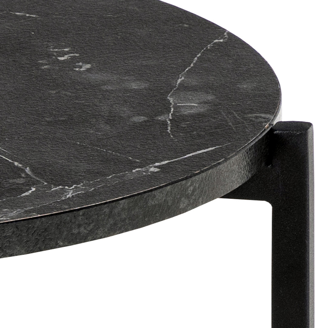 Lamoine Round Side Table in Matt Black