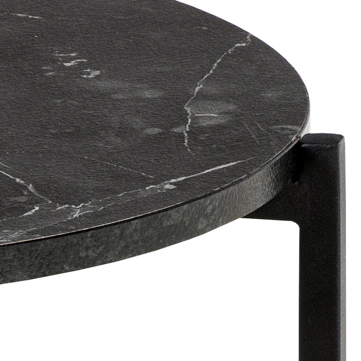Lamoine Round Side Table in Matt Black