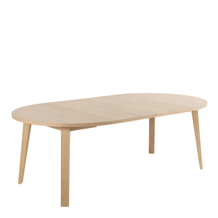 A-Line Round Extendable Dining Table in White Oak 120/220 x 120 x 75cm - TidySpaces