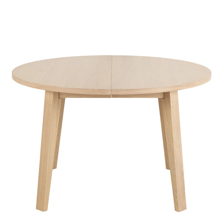 A-Line Round Extendable Dining Table in White Oak 120/220 x 120 x 75cm - TidySpaces