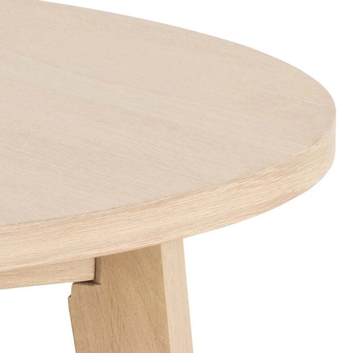 A-Line Round Extendable Dining Table in White Oak 120/220 x 120 x 75cm - TidySpaces