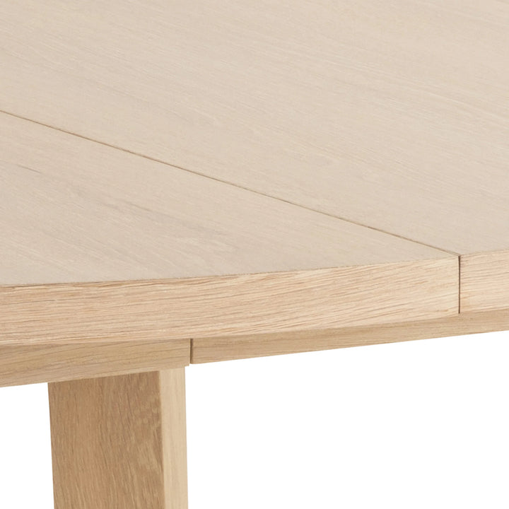 A-Line Round Extendable Dining Table in White Oak 120/220 x 120 x 75cm - TidySpaces