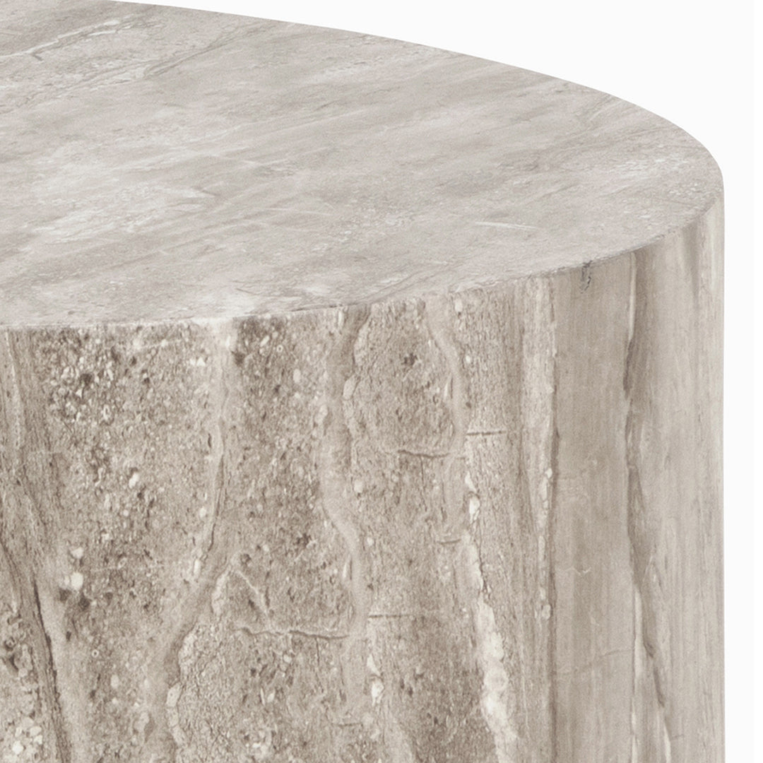 Dice Round Coffee Table Set with Grey Marble Effect