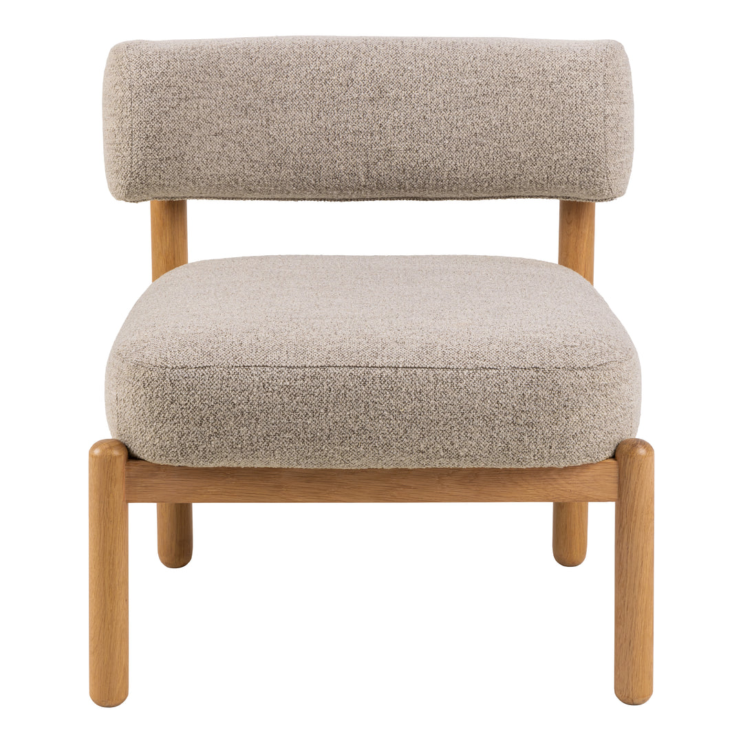 Burley Lounge Chair in Beige Fabric and Oak