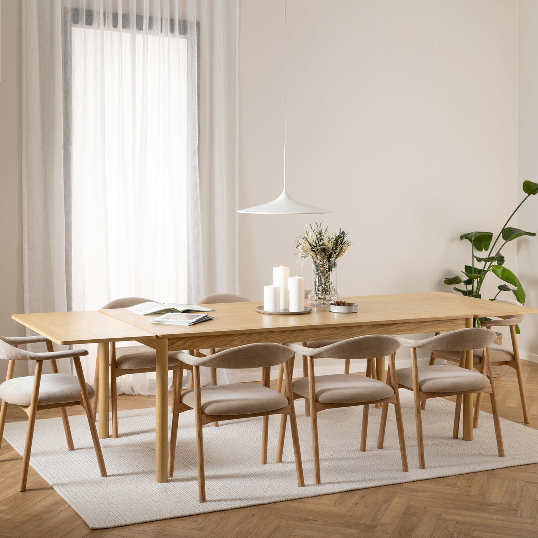 Atlantic Extendable Dining Table in Oak 200/300 x 100 x 75cm - TidySpaces