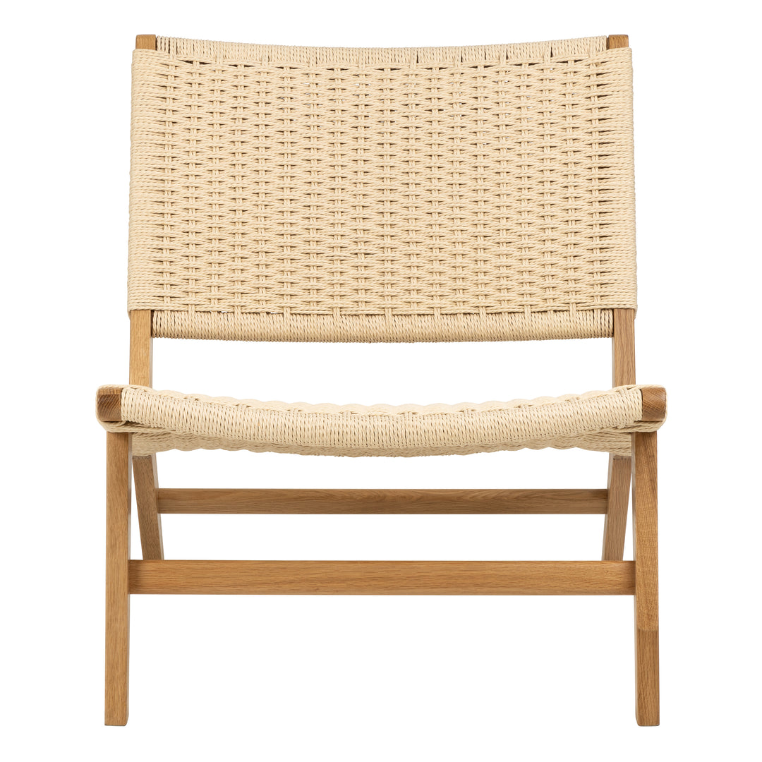 Carson Lounge Chair in Off White and Oak