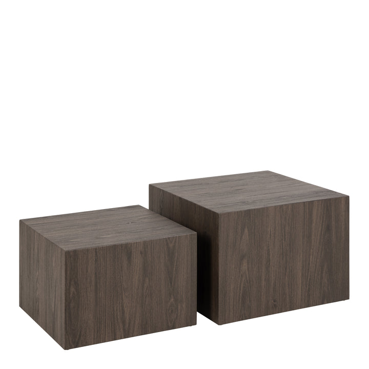 Dice Square Coffee Table Set in Smoked Ash - TidySpaces