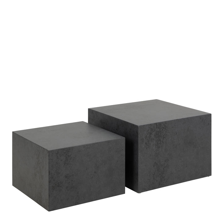 Dice Square Coffee Table Set in Black Ocean Rough Paper - TidySpaces