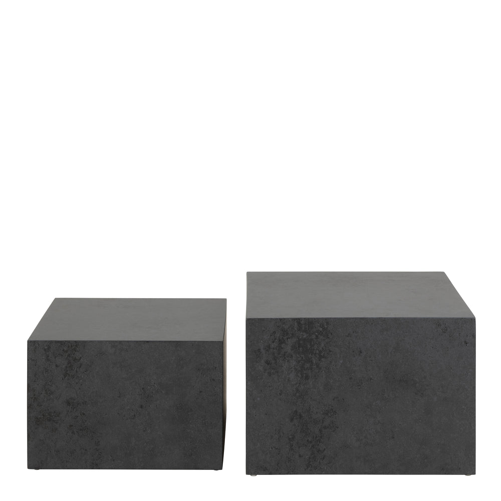 Dice Square Coffee Table Set in Black Ocean Rough Paper - TidySpaces