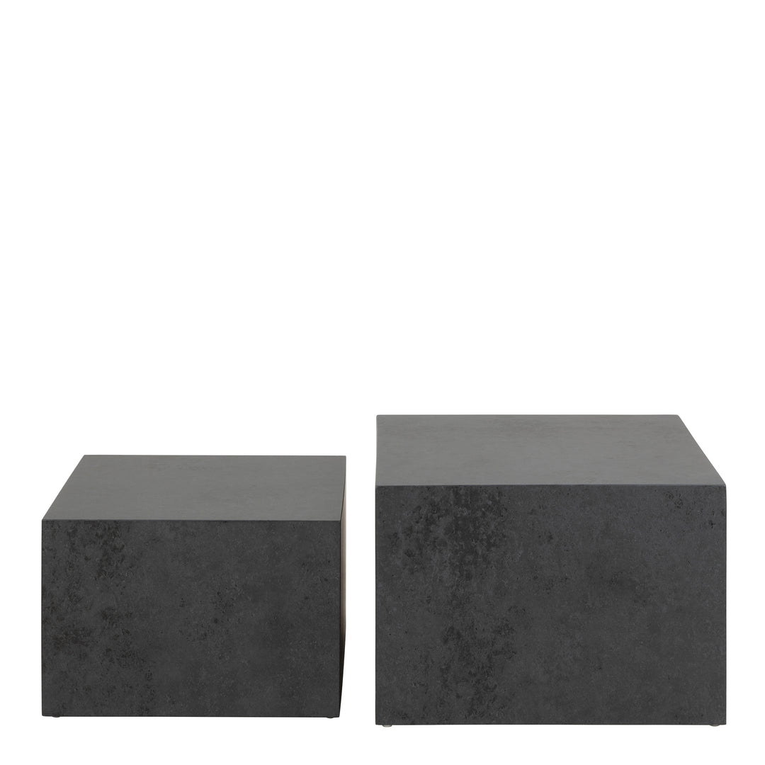 Dice Square Coffee Table Set in Black Ocean Rough Paper - TidySpaces