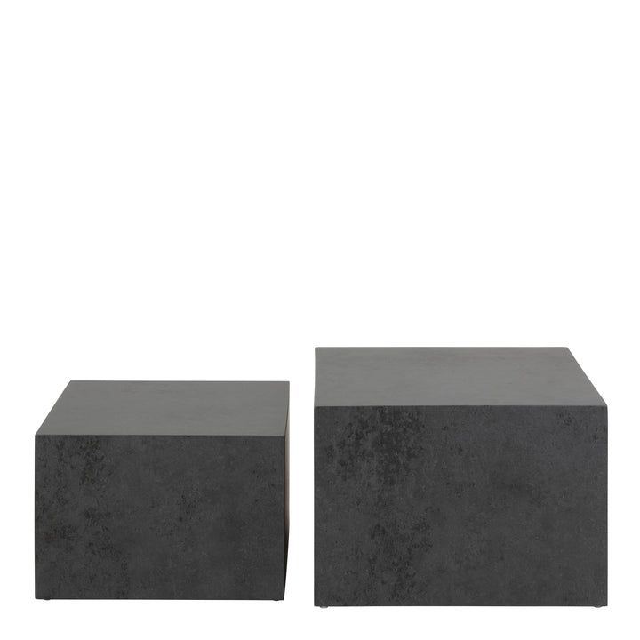 Dice Square Coffee Table Set in Black Ocean Rough Paper - TidySpaces