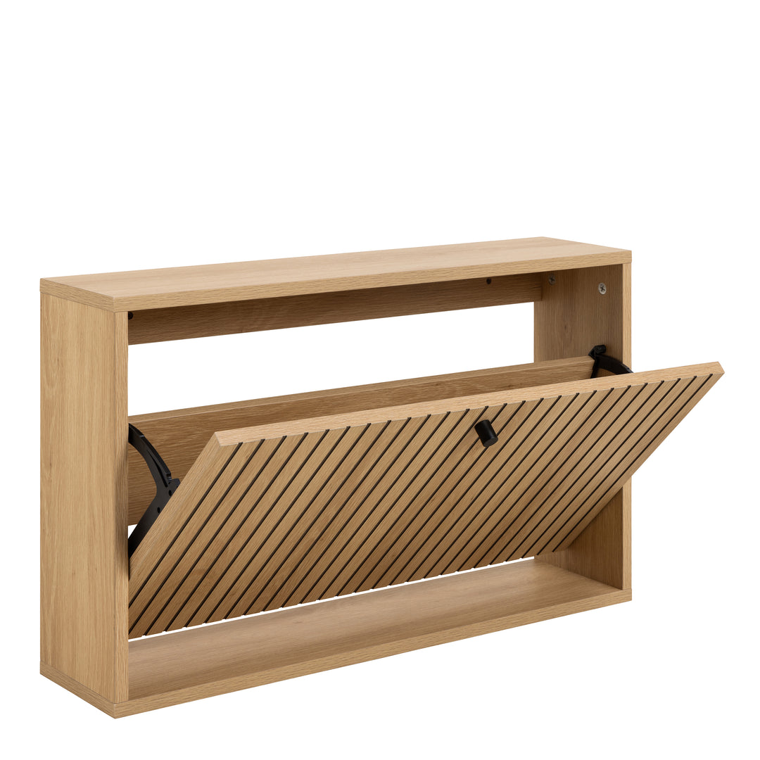 Albany Shoe Cabinet 1 Flip Down Door In Oak - TidySpaces