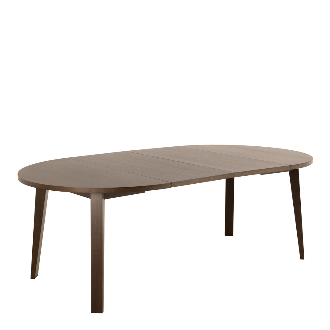 A-Line Round Extendable Dining Table in Smoked Oak 120/220 x 120 x 75cm - TidySpaces