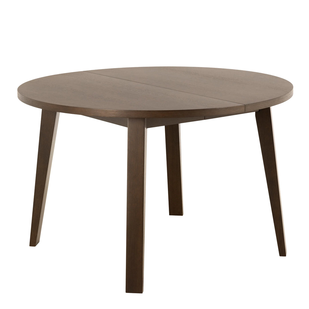 A-Line Round Extendable Dining Table in Smoked Oak 120/220 x 120 x 75cm - TidySpaces