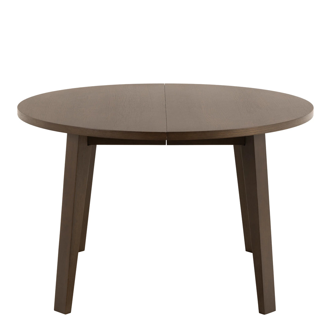 A-Line Round Extendable Dining Table in Smoked Oak 120/220 x 120 x 75cm - TidySpaces