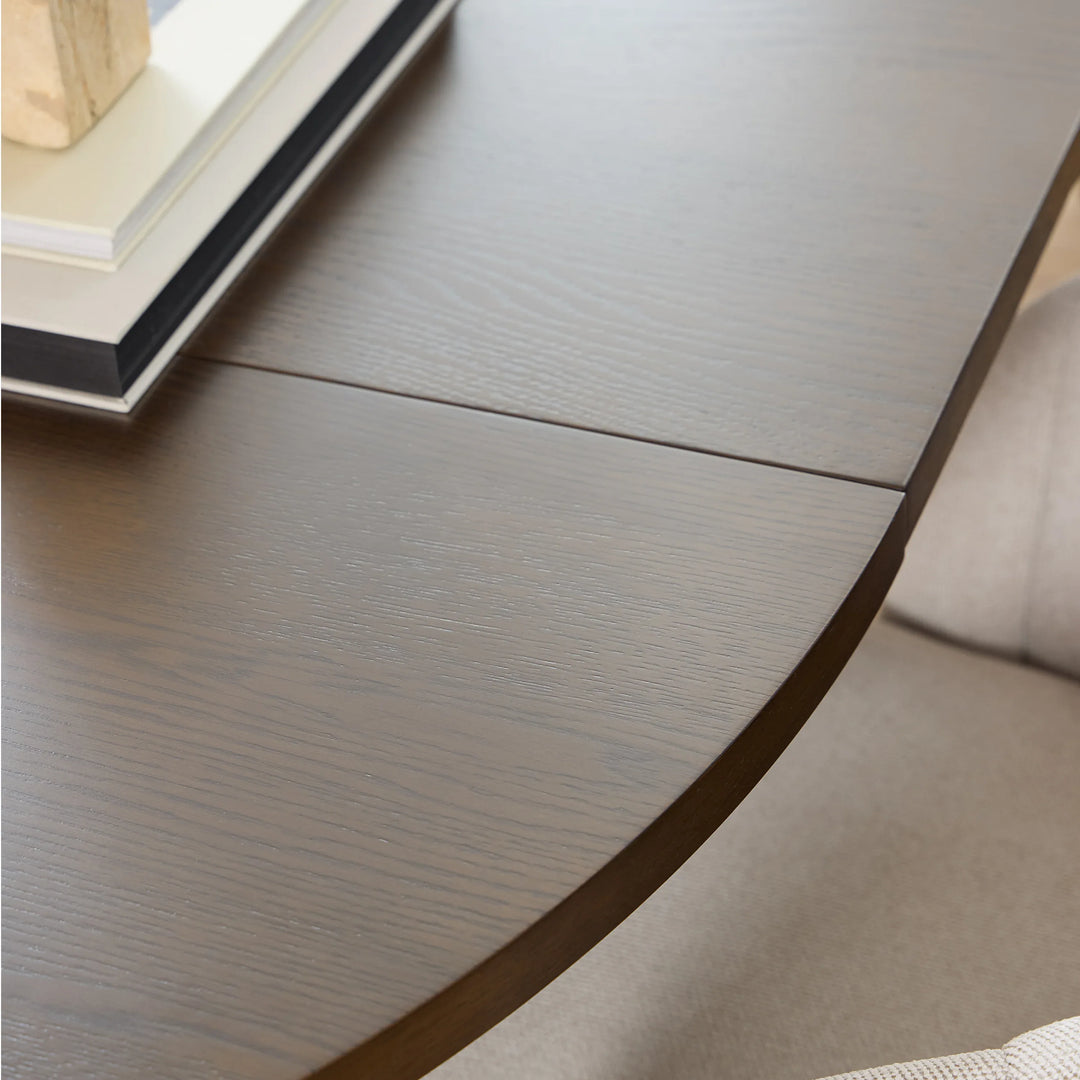 A-Line Round Extendable Dining Table in Smoked Oak 120/220 x 120 x 75cm - TidySpaces