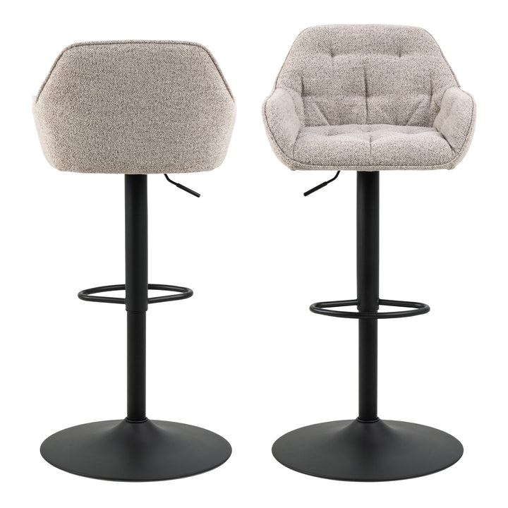 Brooke Swivel Bar Stool with Height Adjustable Function in Monza Beige.