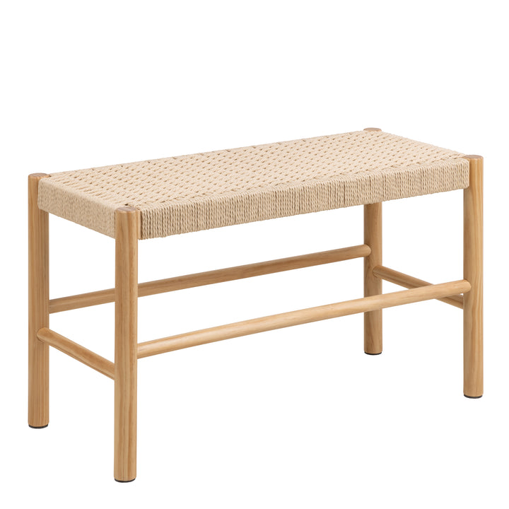 Alvin Weaved Bench in Off White - TidySpaces