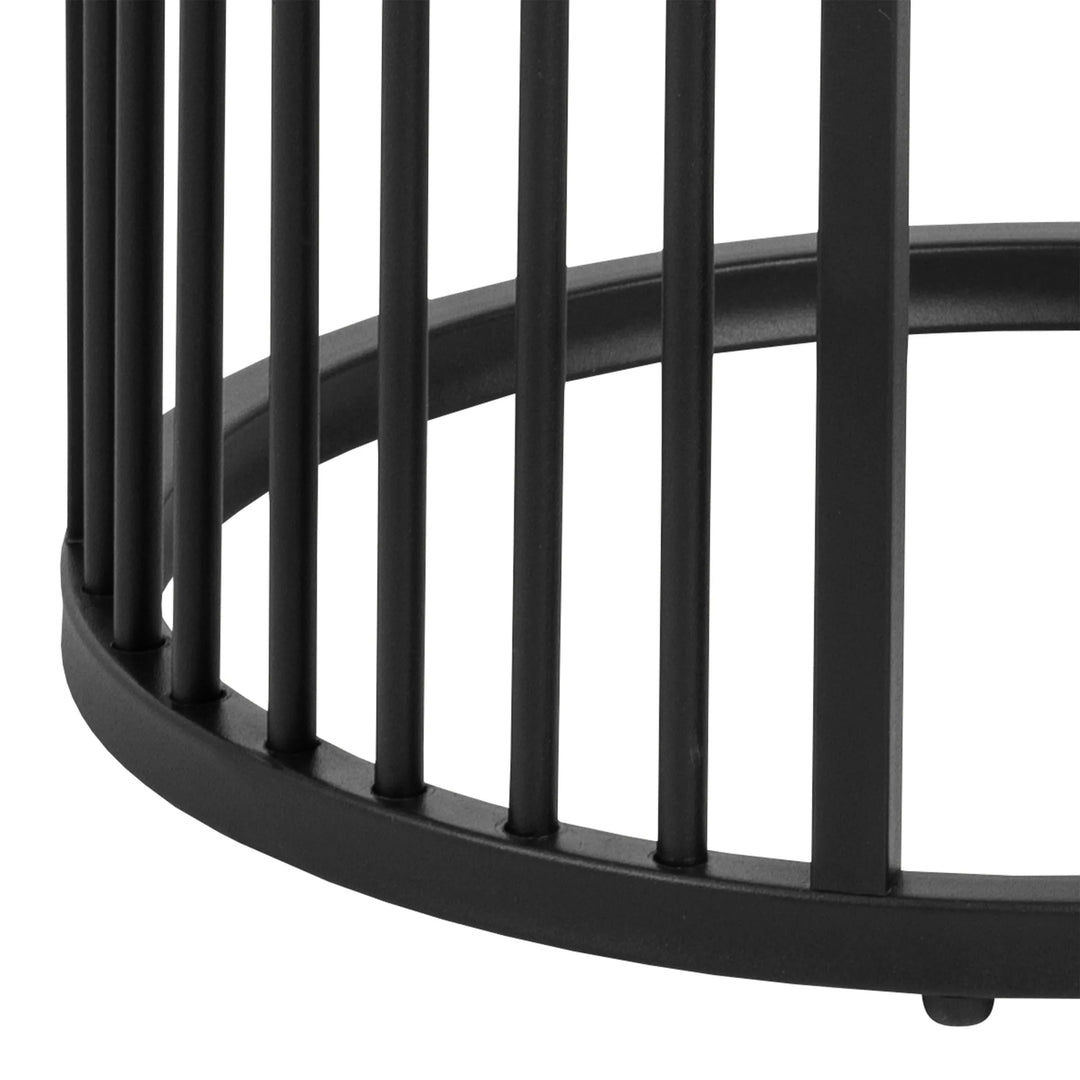 Strington Round Bedside Table 1 Shelf in Matt Black - TidySpaces