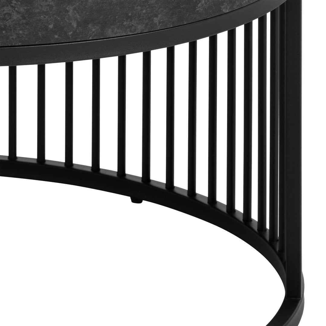 Strington Round Coffee Table in Matt Black