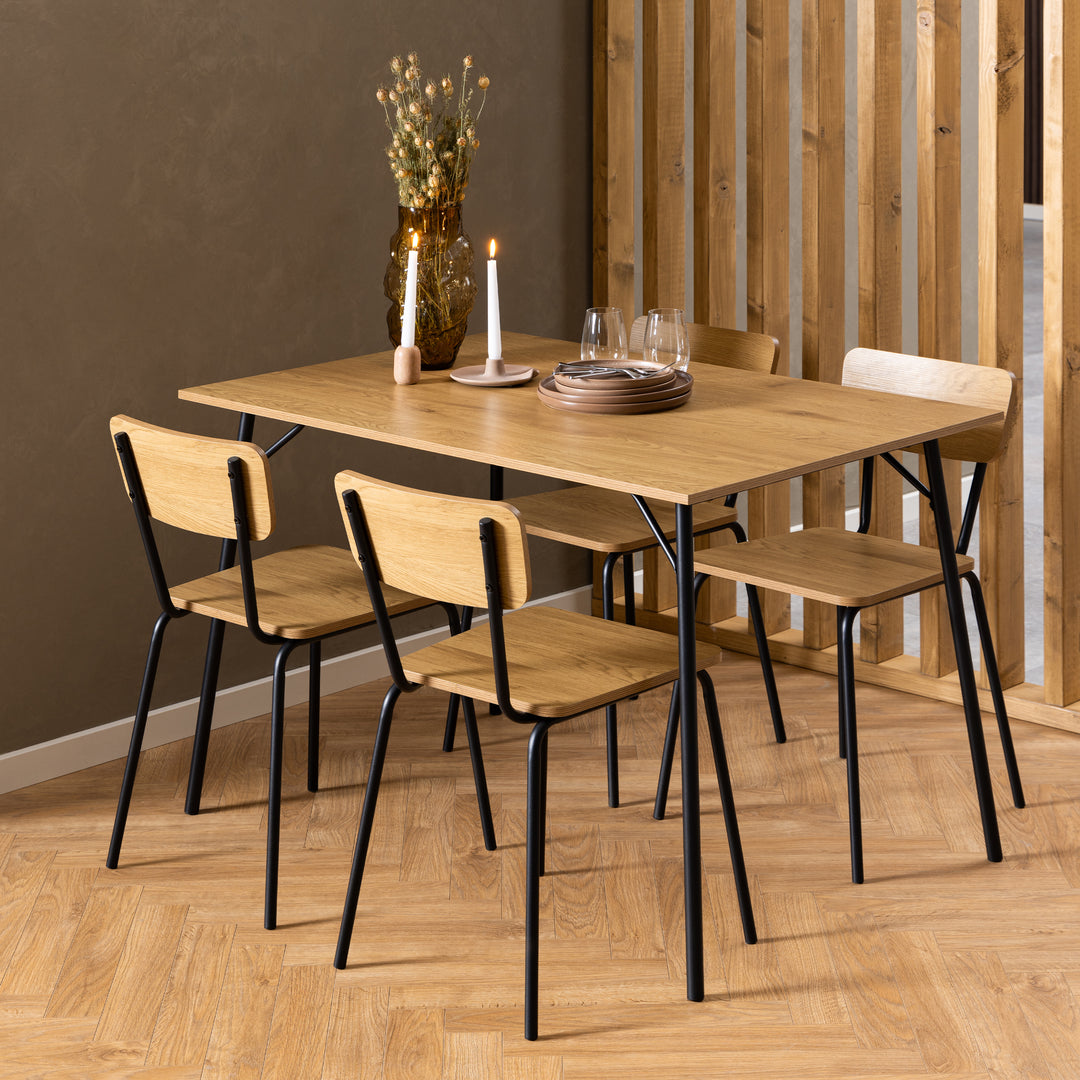 Peru Rectangular Dining Table in Wild Oak 120x75cm