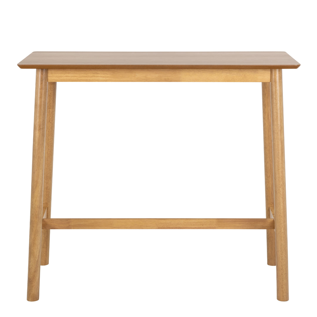 Barlow Bar Table in Matt Oak Included 2 Barlow Bar Stool Without Back in Matt Oak