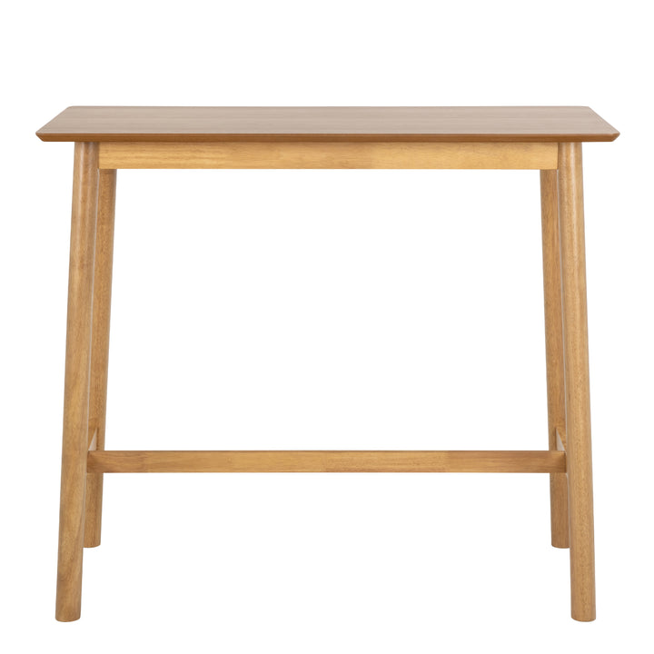 Barlow Bar Table in Matt Oak Included 2 Barlow Bar Stool Without Back in Matt Oak