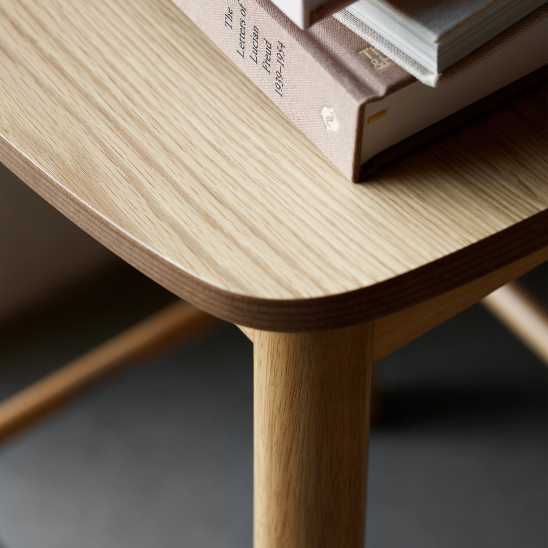 Barlow Bar Table in Matt Oak Included 2 Barlow Bar Stool Without Back in Matt Oak