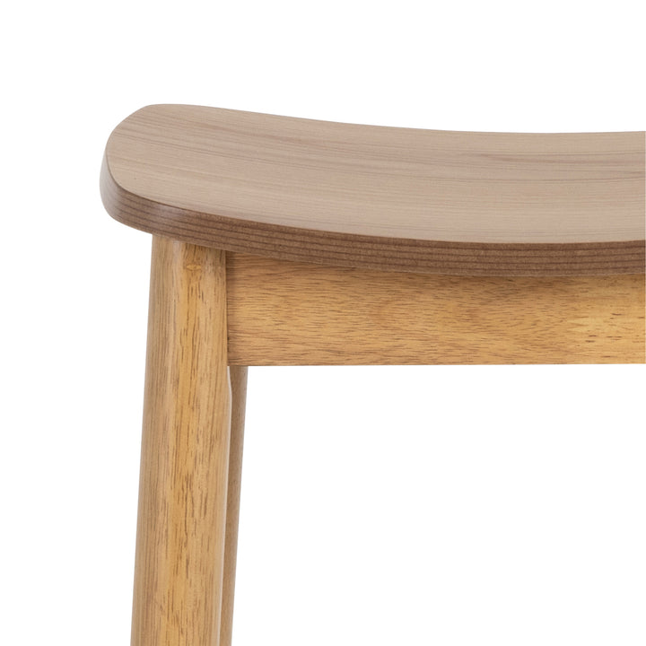 Barlow Bar Table in Matt Oak Included 2 Barlow Bar Stool Without Back in Matt Oak
