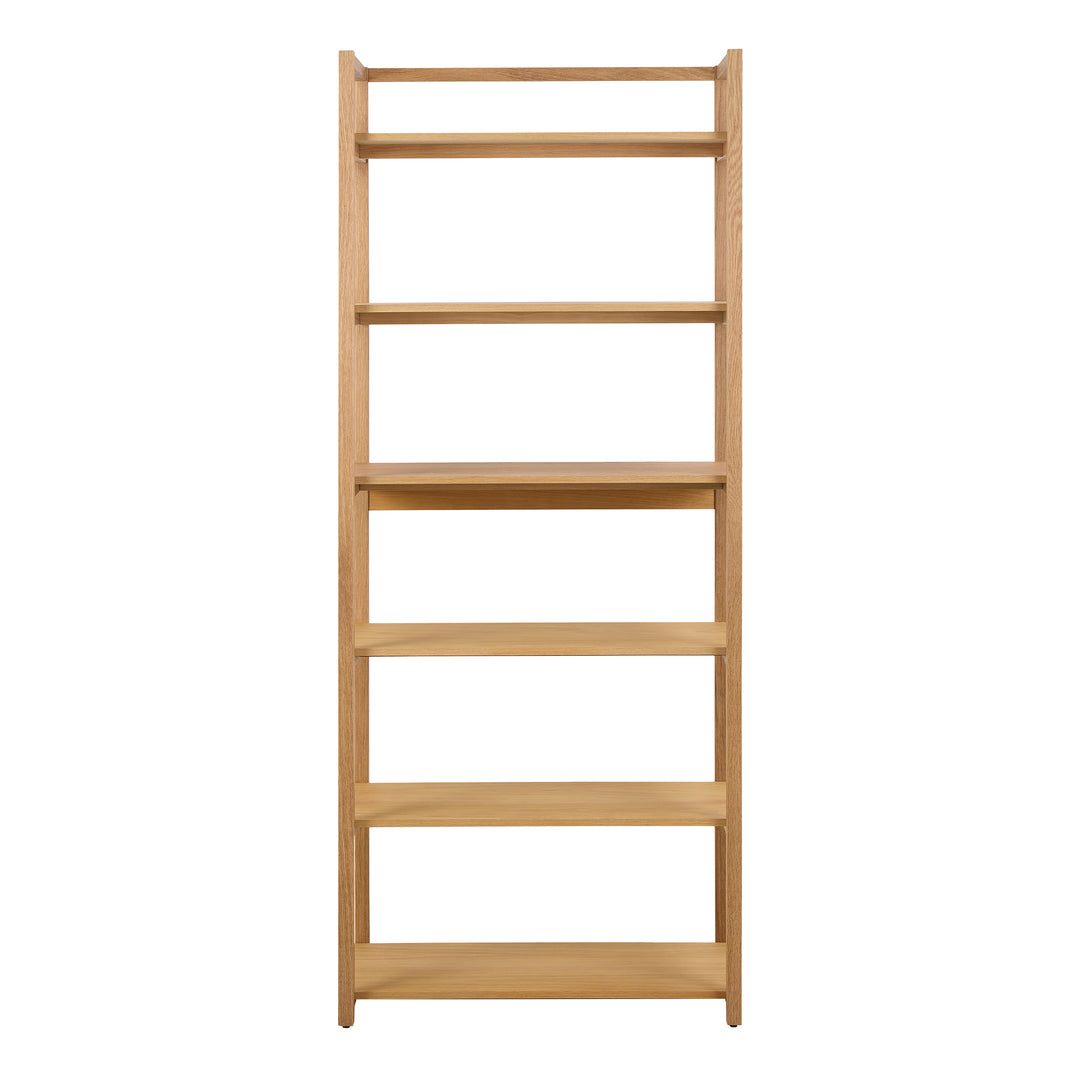 Ludza Rectangular Bookcase With 6 Shelves in Oak